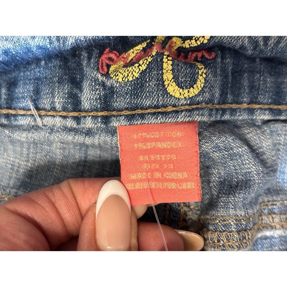 J6 Premium Jeans Women Flare Bootcut Light Wash Embroidered Pockets Size 14 - Picture 13 of 16